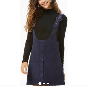 NWT ⚡️Forever 21 Navy Corduroy Overall Dress